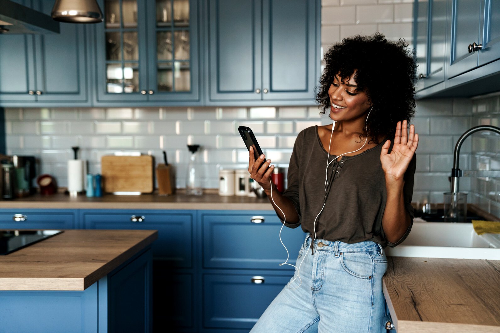 Young Happy Woman Using Smartphone